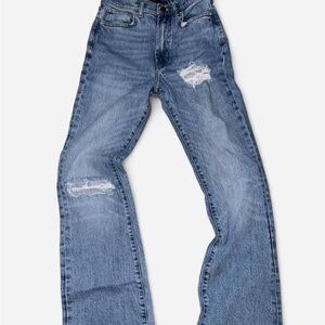 BDG Blue Jeans with Pink Floral Embroidery